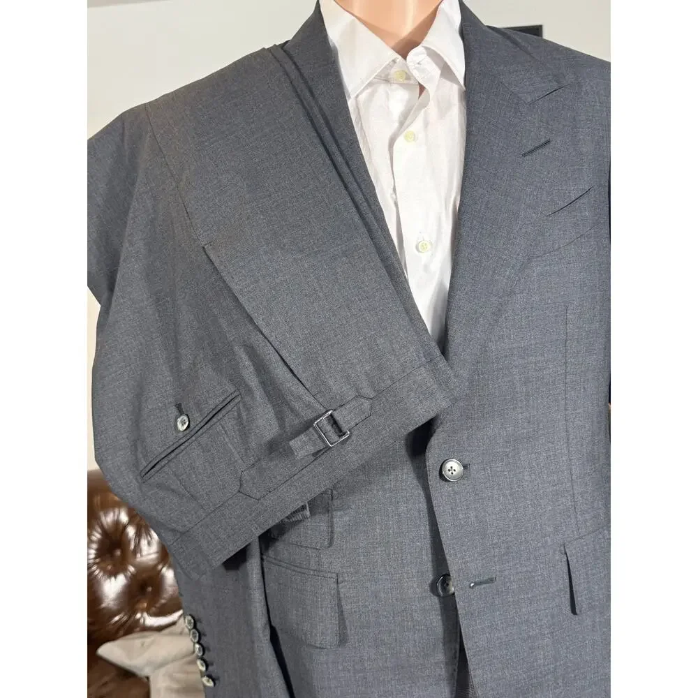 Tom Ford Shelton 2Pc Charcoal Wool Peak Lapel Suit 48R 38R 34x28 Trousers